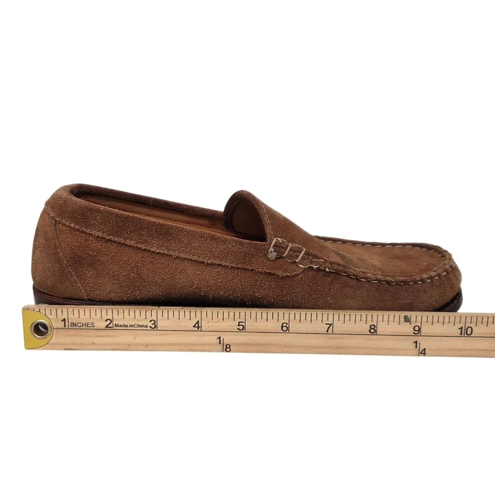 Allen Edmonds Keene Loafers Mens 8.5 D Brown Suede Moc Toe Slip On Shoes 3403